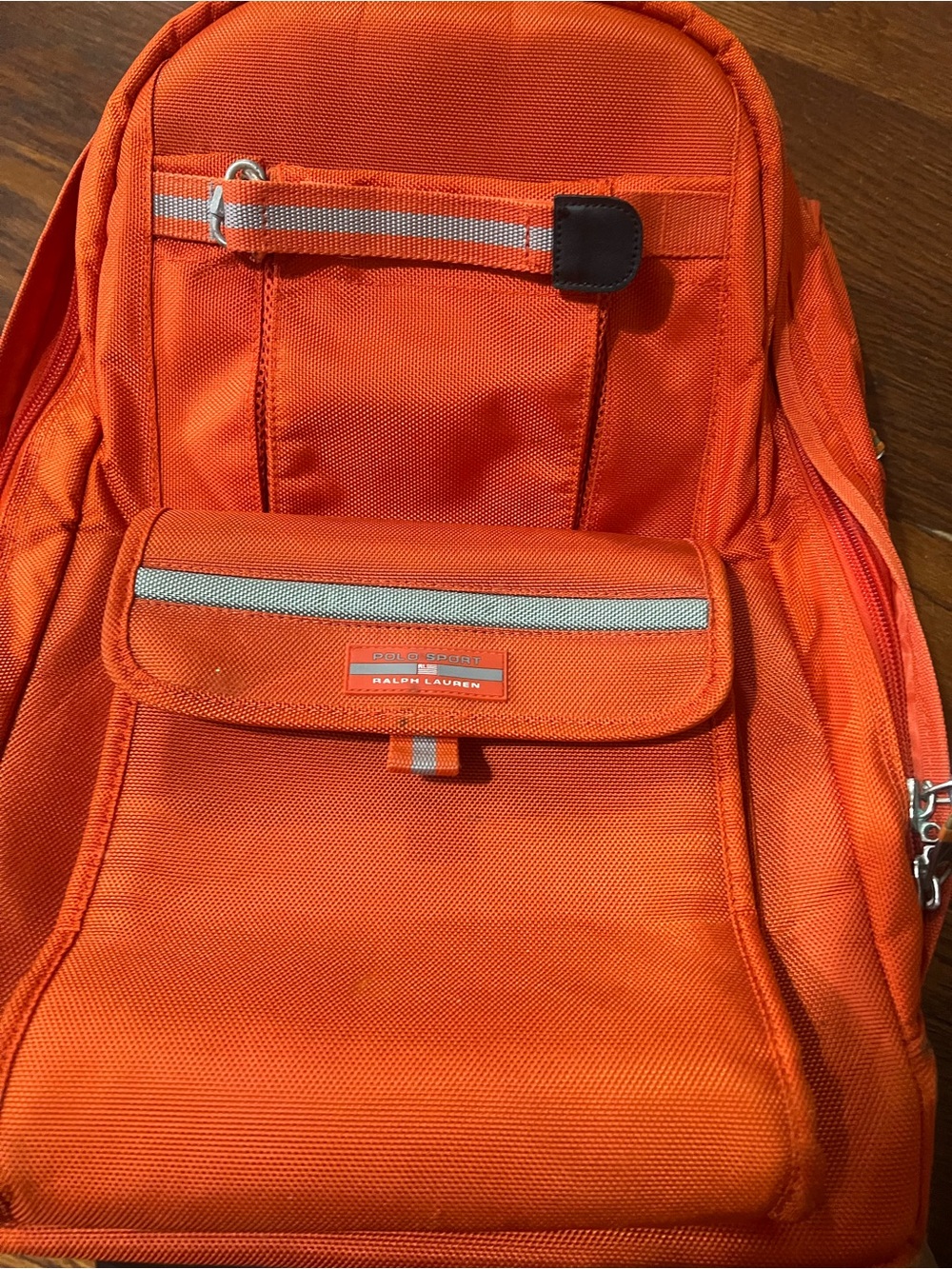 Ralph Lauren Orange Backpack with Reflective Trim
